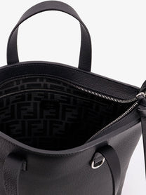 Fendi Men's Leather Small Shopping Bag Black
