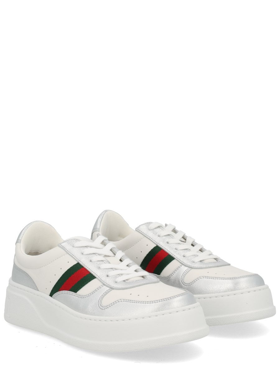 Gucci Women's Leather Sneaker Silver
