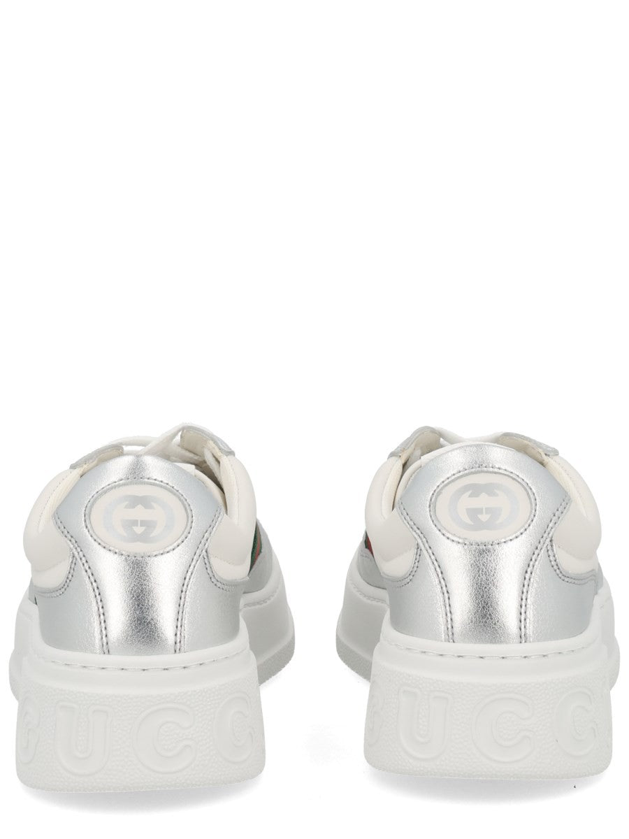 Gucci Women's Leather Sneaker Silver