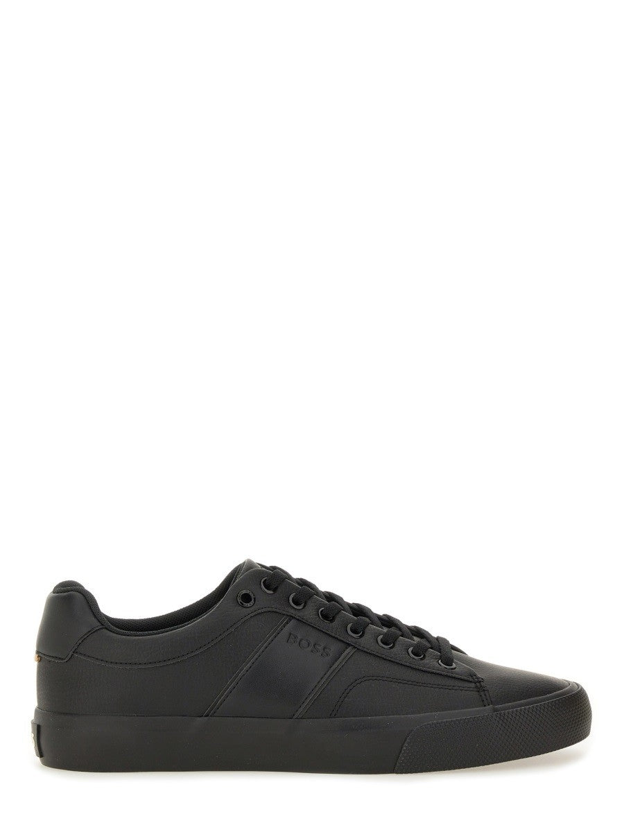 BOSS Men's Leather Sneaker Black