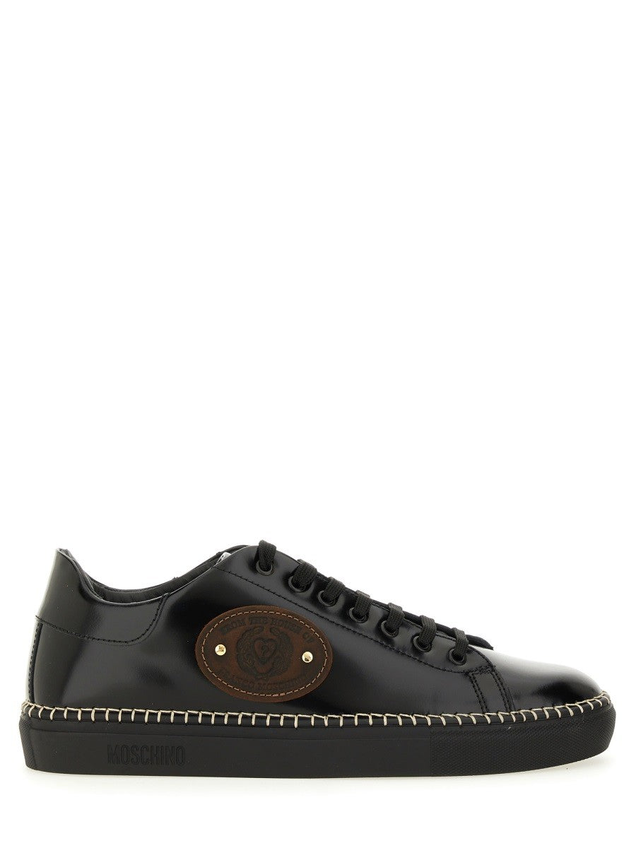 Moschino Men's Leather Sneaker Black