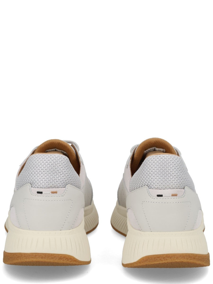 BOSS Men's Leather Sneaker Grey