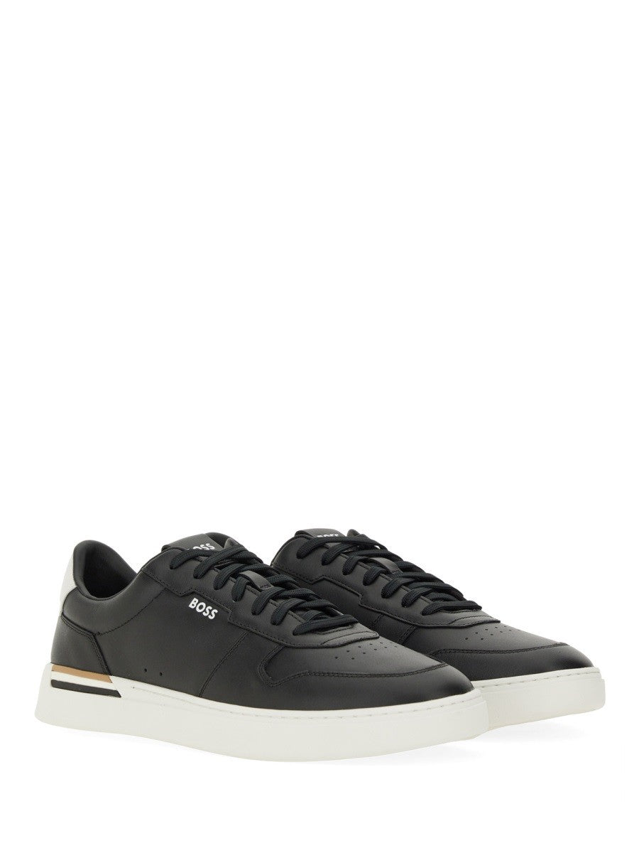 Boss Men's Leather Sneaker Black