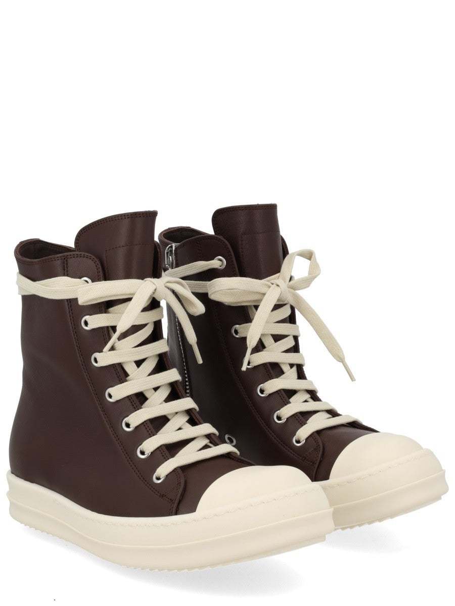 Rick Owens Women's Leather Sneaker Brown