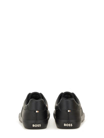 BOSS Men's Leather Sneaker Black