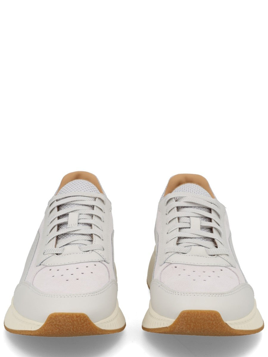 BOSS Men's Leather Sneaker Grey