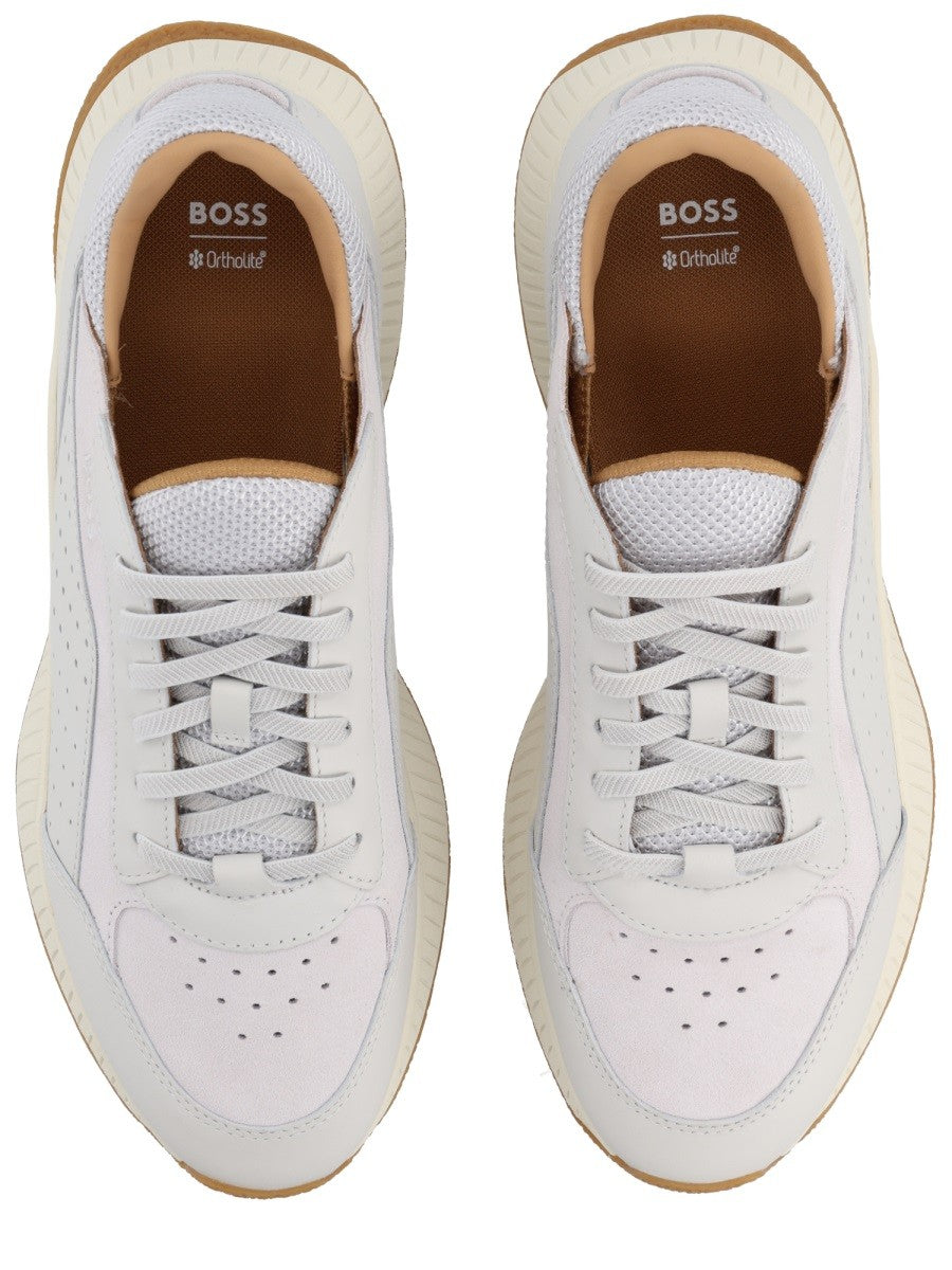 Boss Men's Leather Sneaker Grey