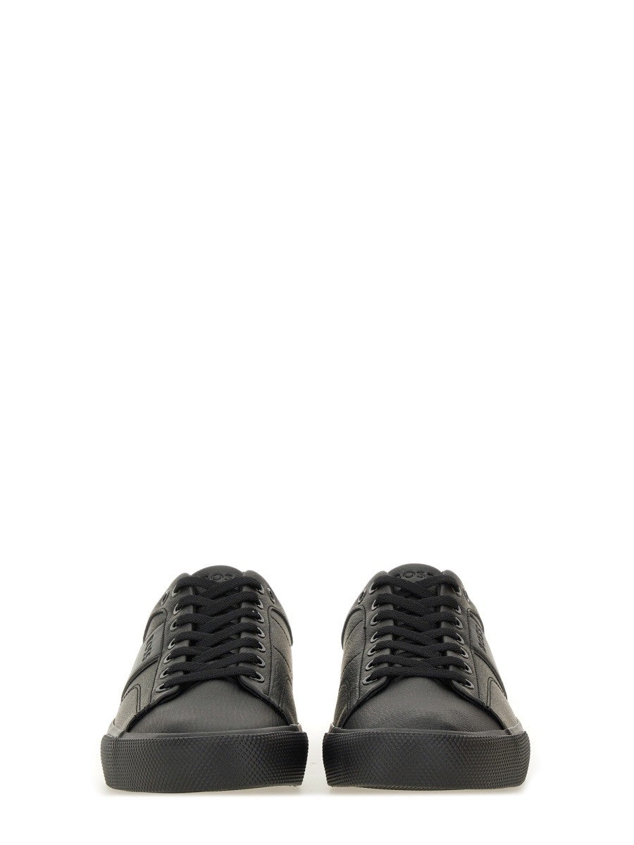 BOSS Men's Leather Sneaker Black