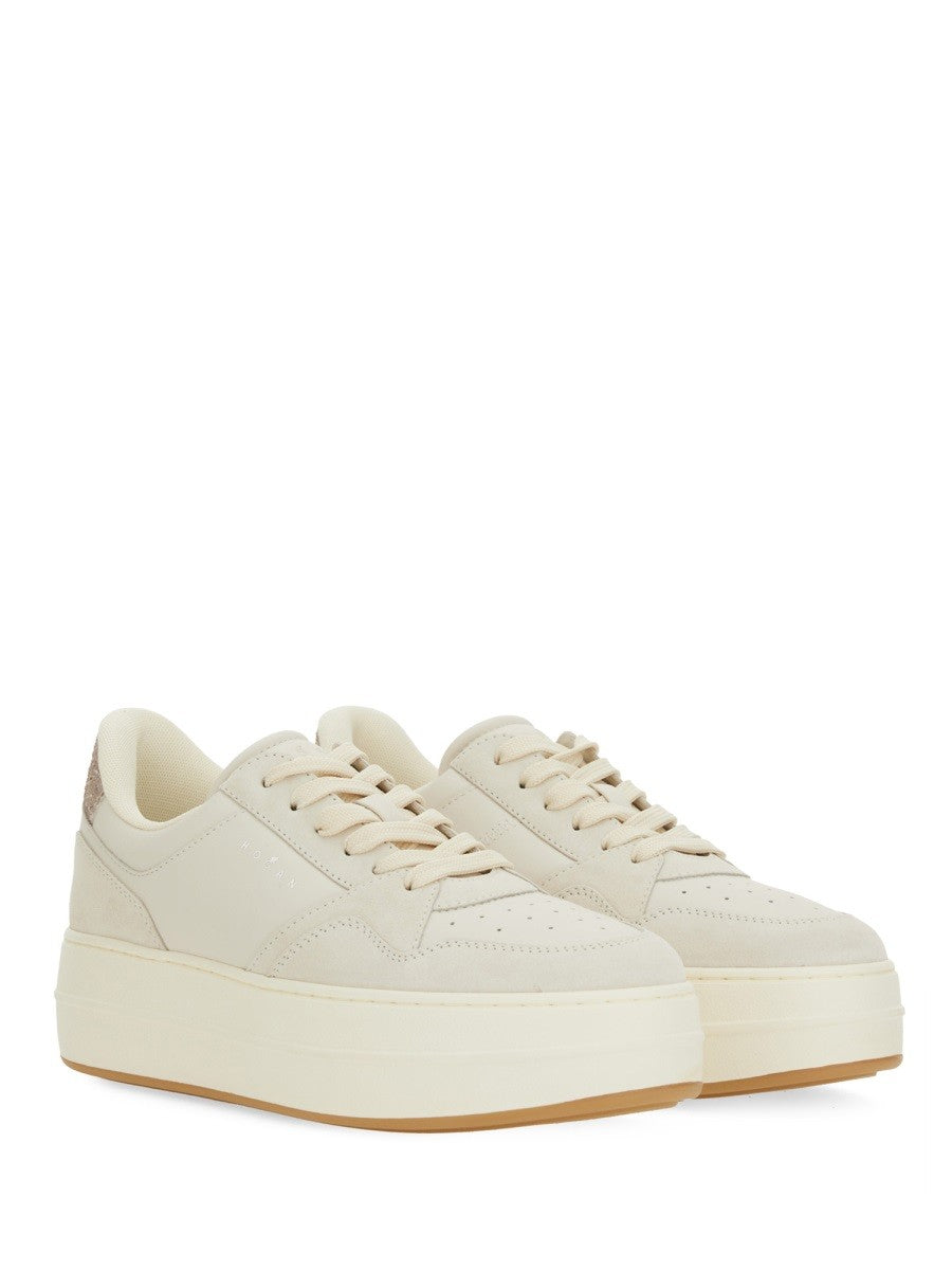 Hogan Women's Leather Sneaker White, view 3