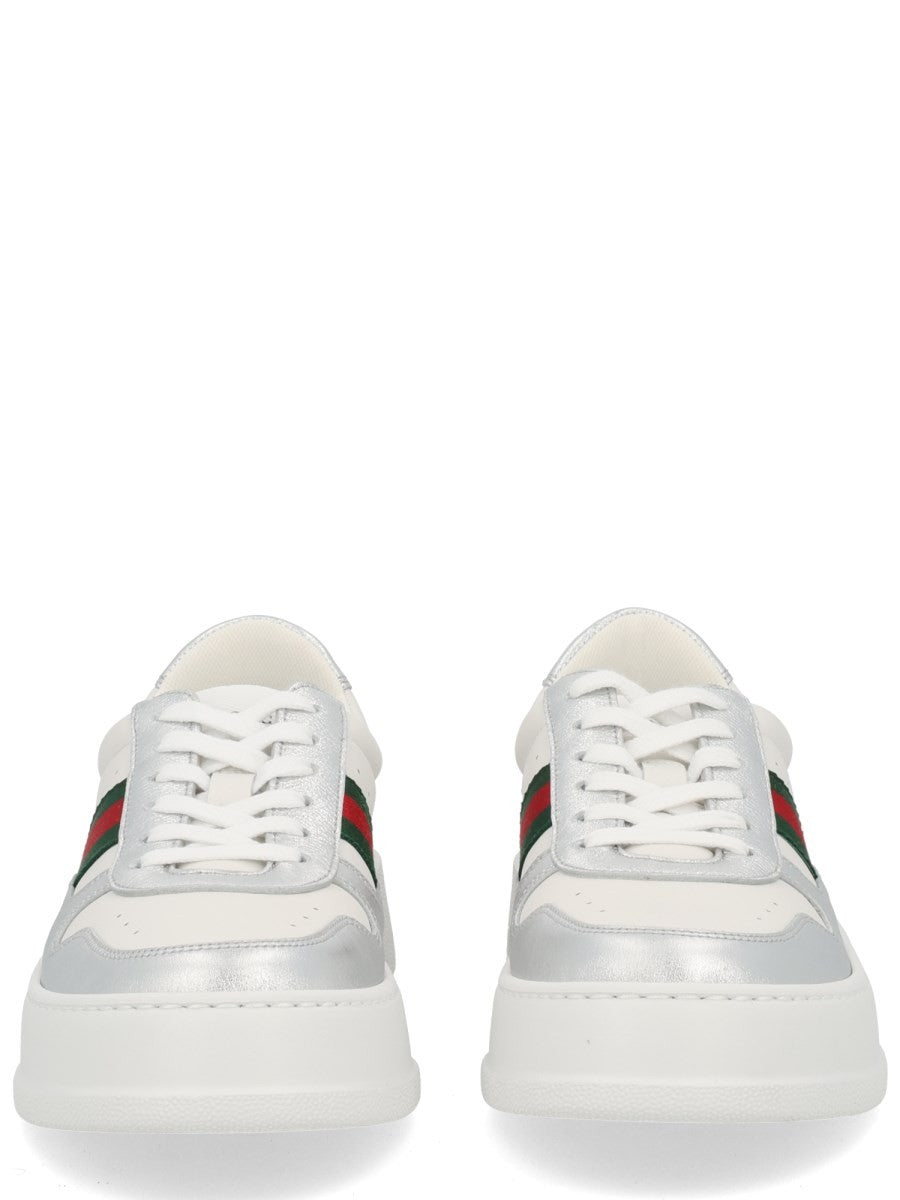 Gucci Women's Leather Sneaker Silver