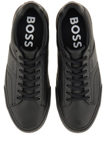 BOSS Men's Leather Sneaker Black