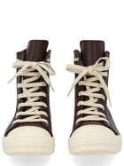 Rick Owens Women's Leather Sneaker Brown, view 3