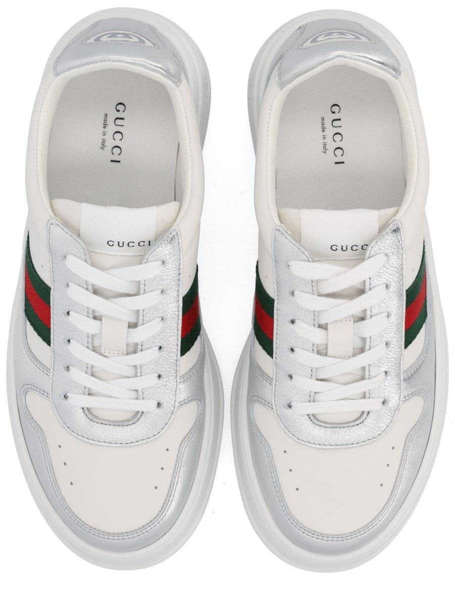 Gucci Women's Leather Sneaker Silver