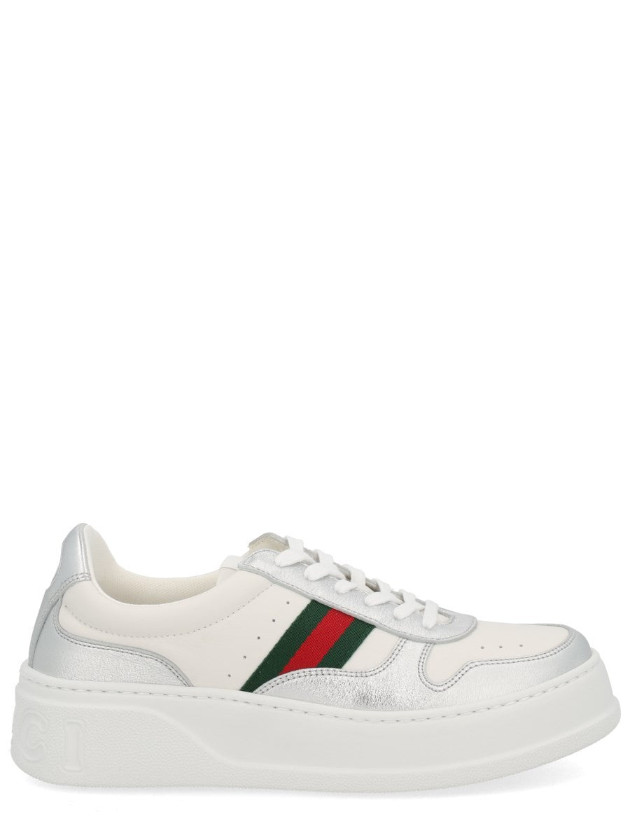 Gucci Women's Leather Sneaker Silver
