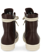 Rick Owens Women's Leather Sneaker Brown, view 4