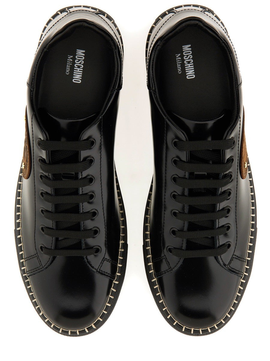 Moschino Men's Leather Sneaker Black