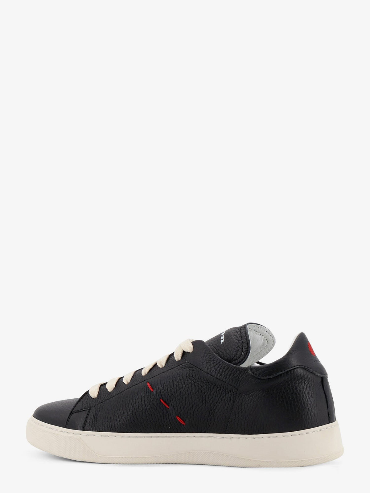 Kiton Men's Leather Sneakers Black, view 3