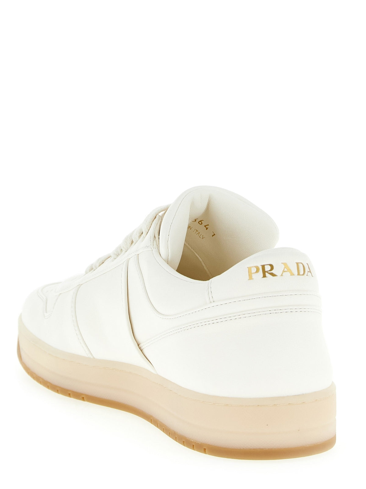 PRADA Leather Sneakers Beige, view 3