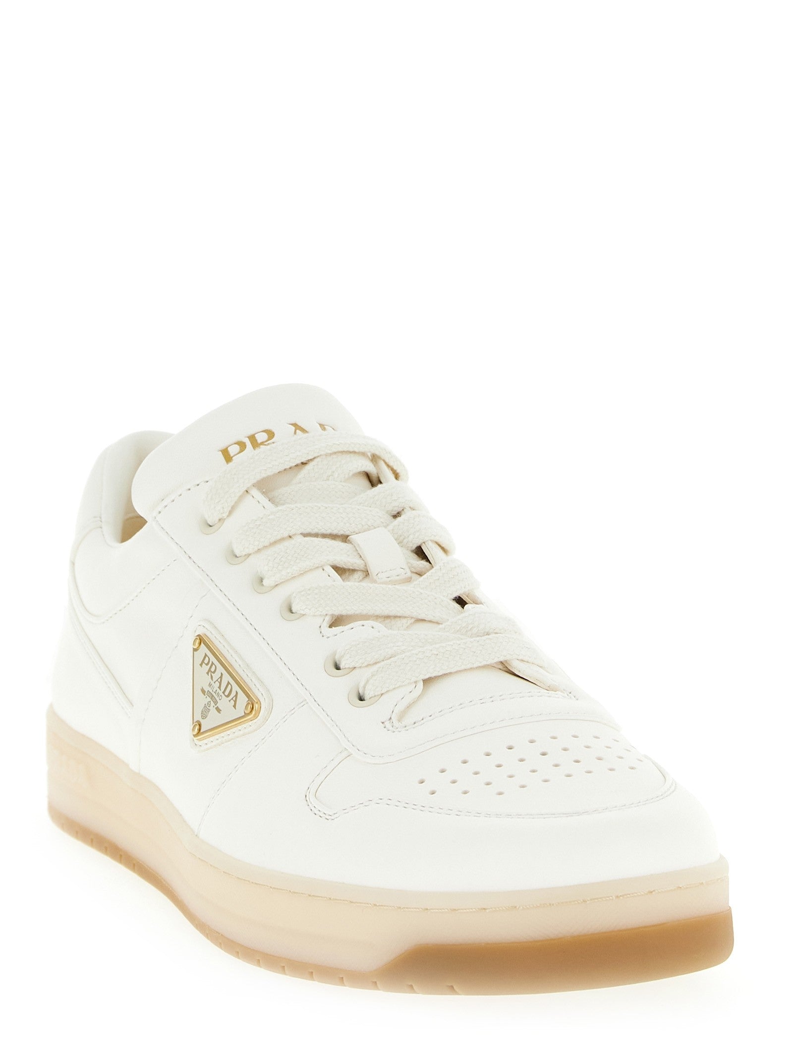 PRADA Leather Sneakers Beige
