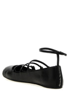 Alexander McQueen Leather Strap Ballet Flats Black, view 3
