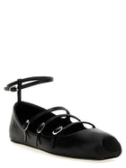 Alexander McQueen Leather Strap Ballet Flats Black, view 2