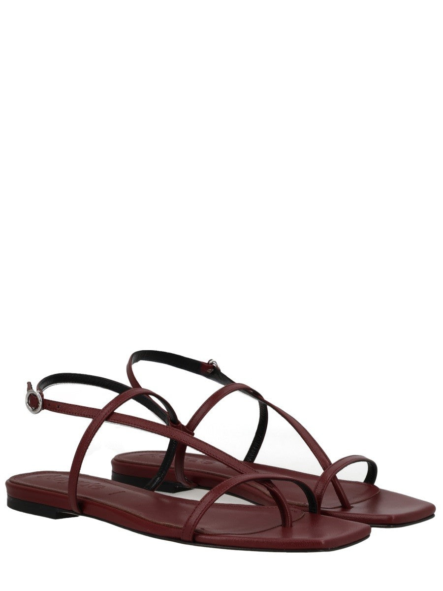 Aeyde Women's Leather Thong Sandal Red