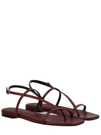 Aeyde Women's Leather Thong Sandal Red