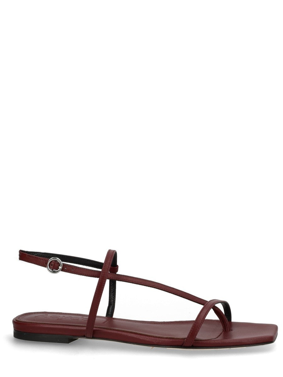 Aeyde Women's Leather Thong Sandal Red