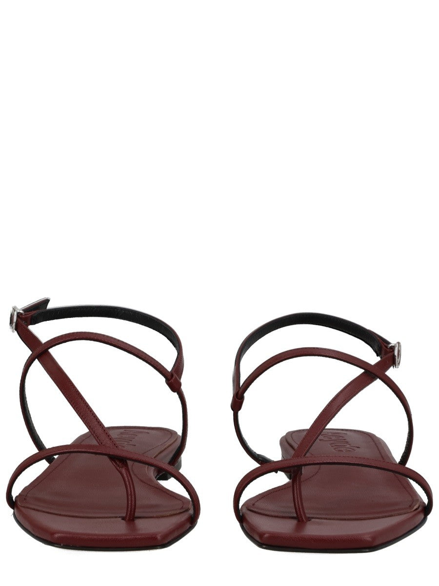 Aeyde Women's Leather Thong Sandal Red