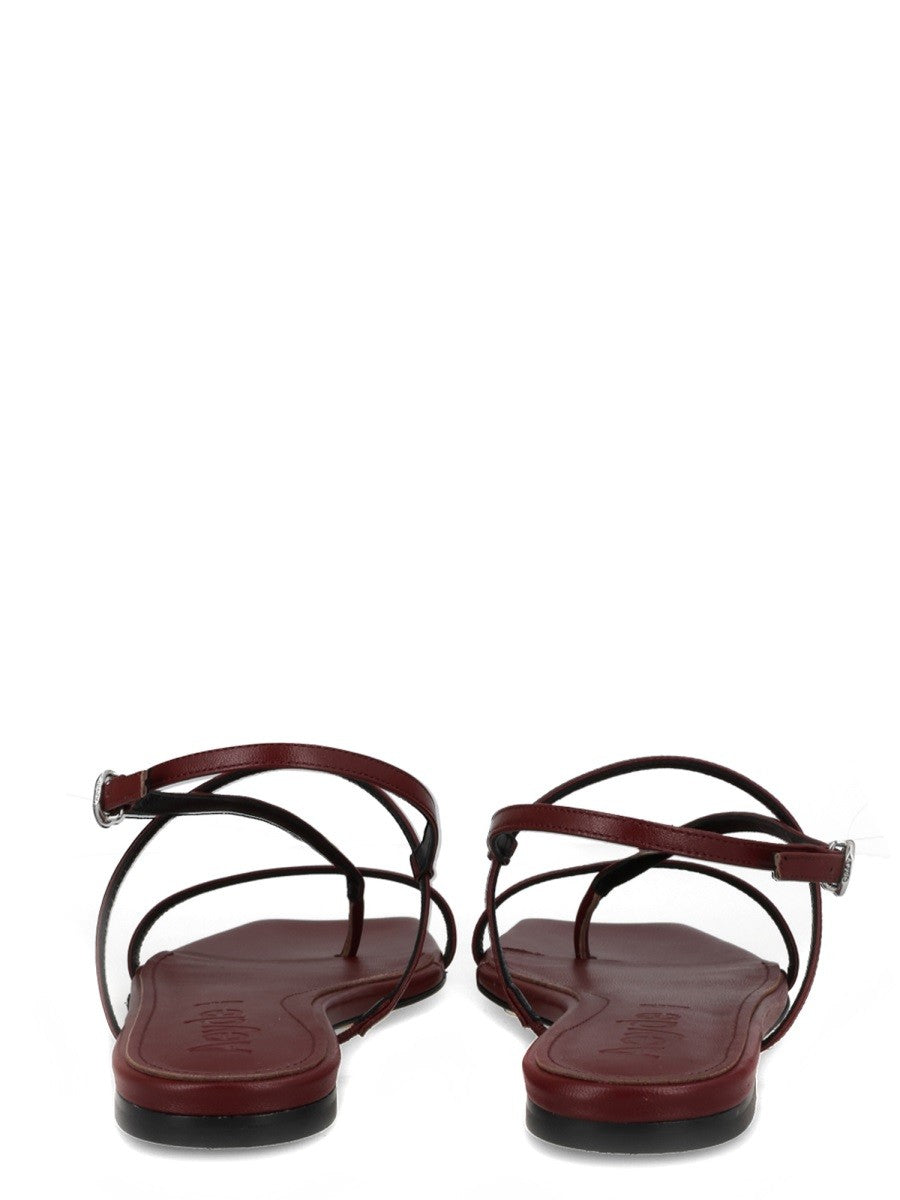 Aeyde Women's Leather Thong Sandal Red