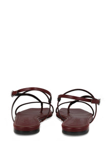 Aeyde Women's Leather Thong Sandal Red