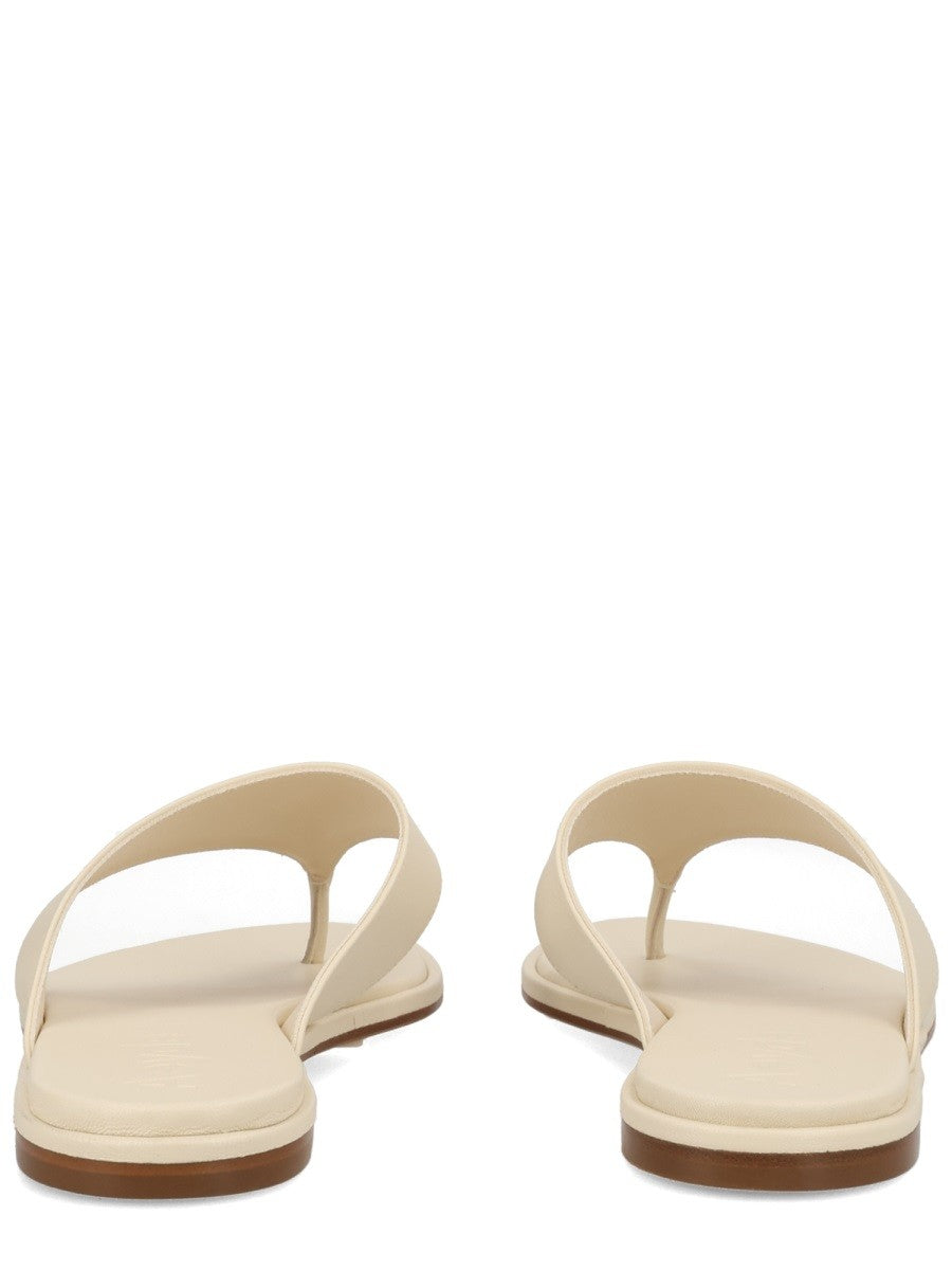 Aeyde Women's Leather Thong Sandal White