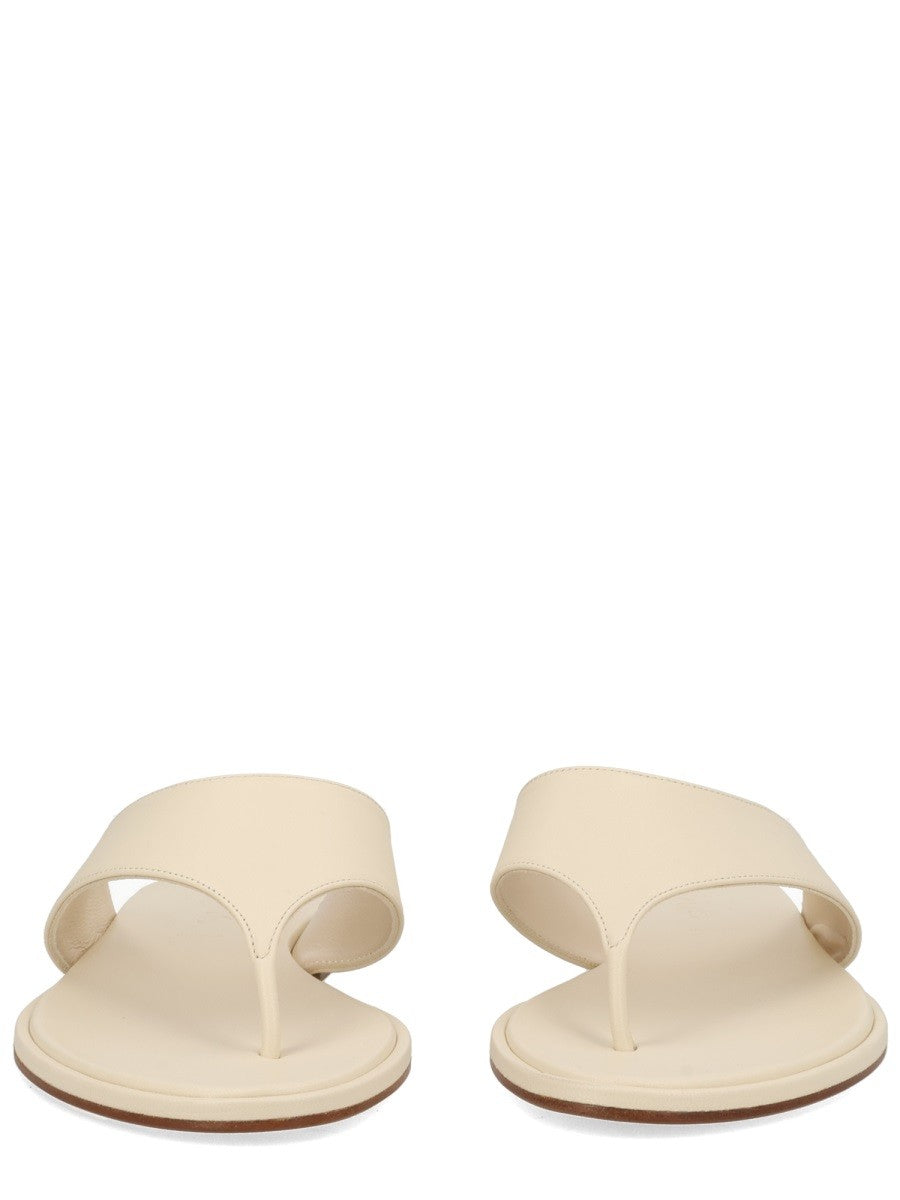 Aeyde Women's Leather Thong Sandal White