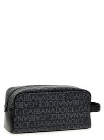 Dolce &amp; Gabbana Leather Toiletry Bag Black