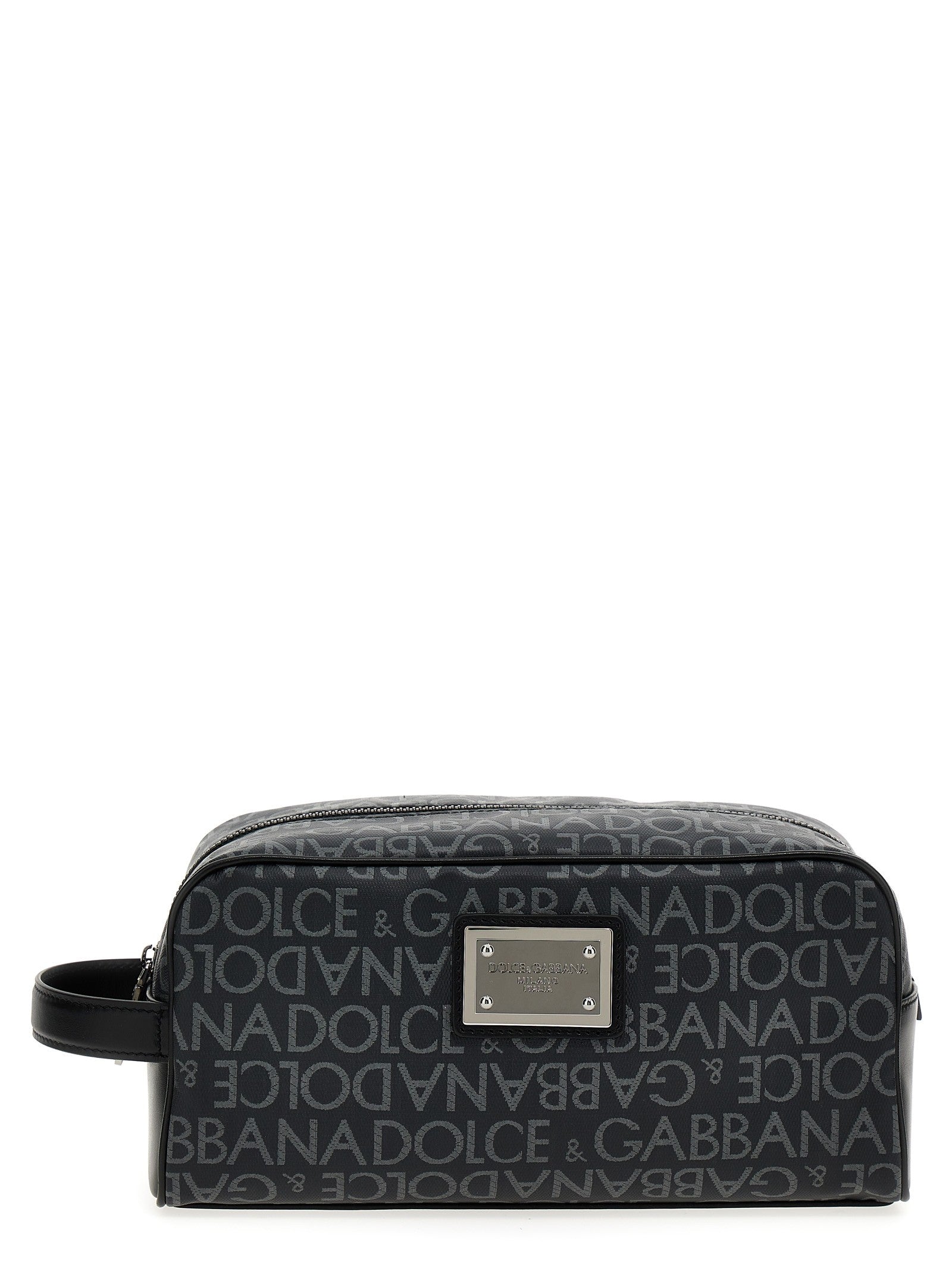 Dolce &amp; Gabbana Leather Toiletry Bag Black