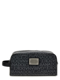 Dolce &amp; Gabbana Leather Toiletry Bag Black