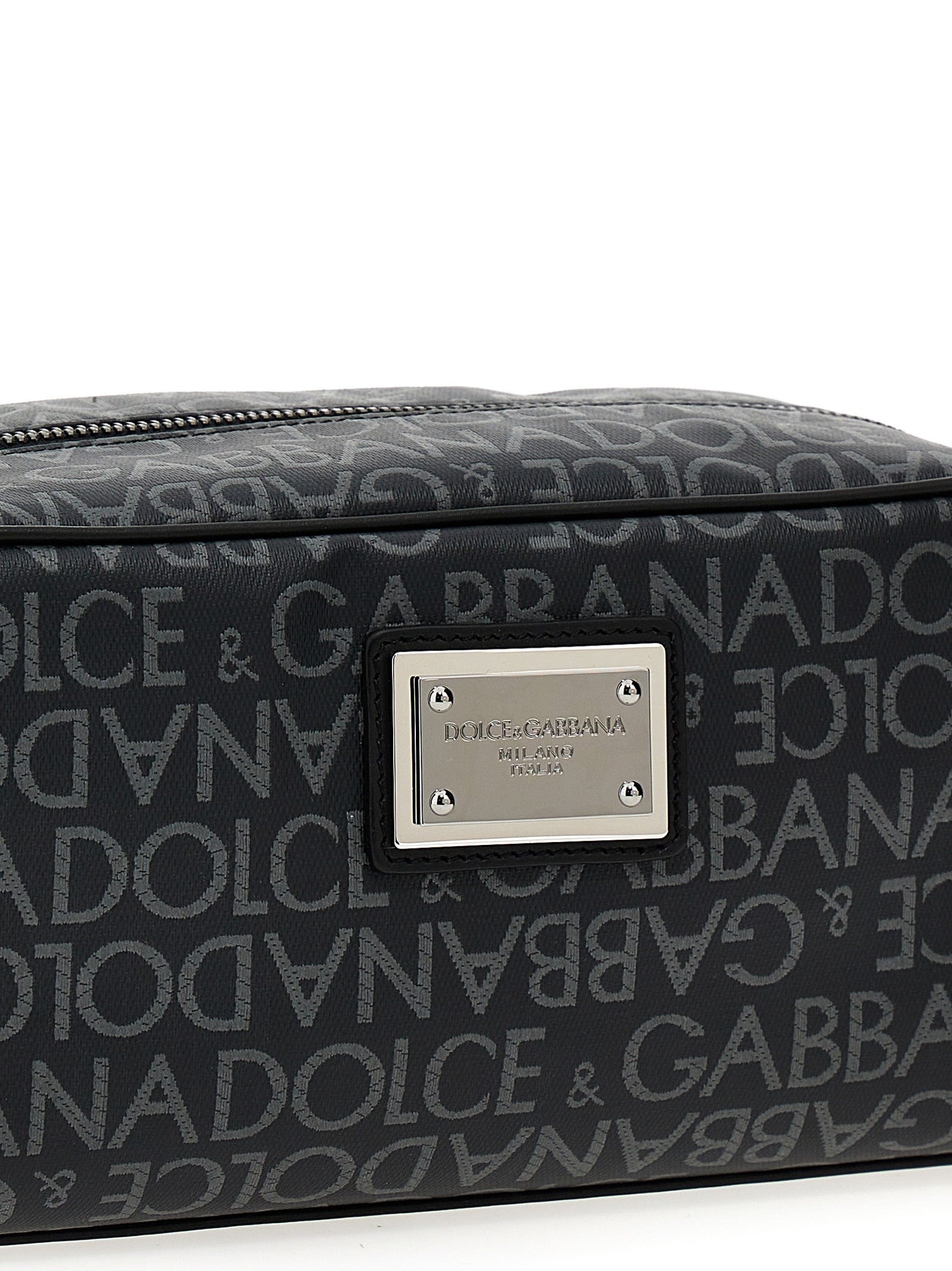 Dolce &amp; Gabbana Leather Toiletry Bag Black