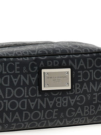 Dolce &amp; Gabbana Leather Toiletry Bag Black