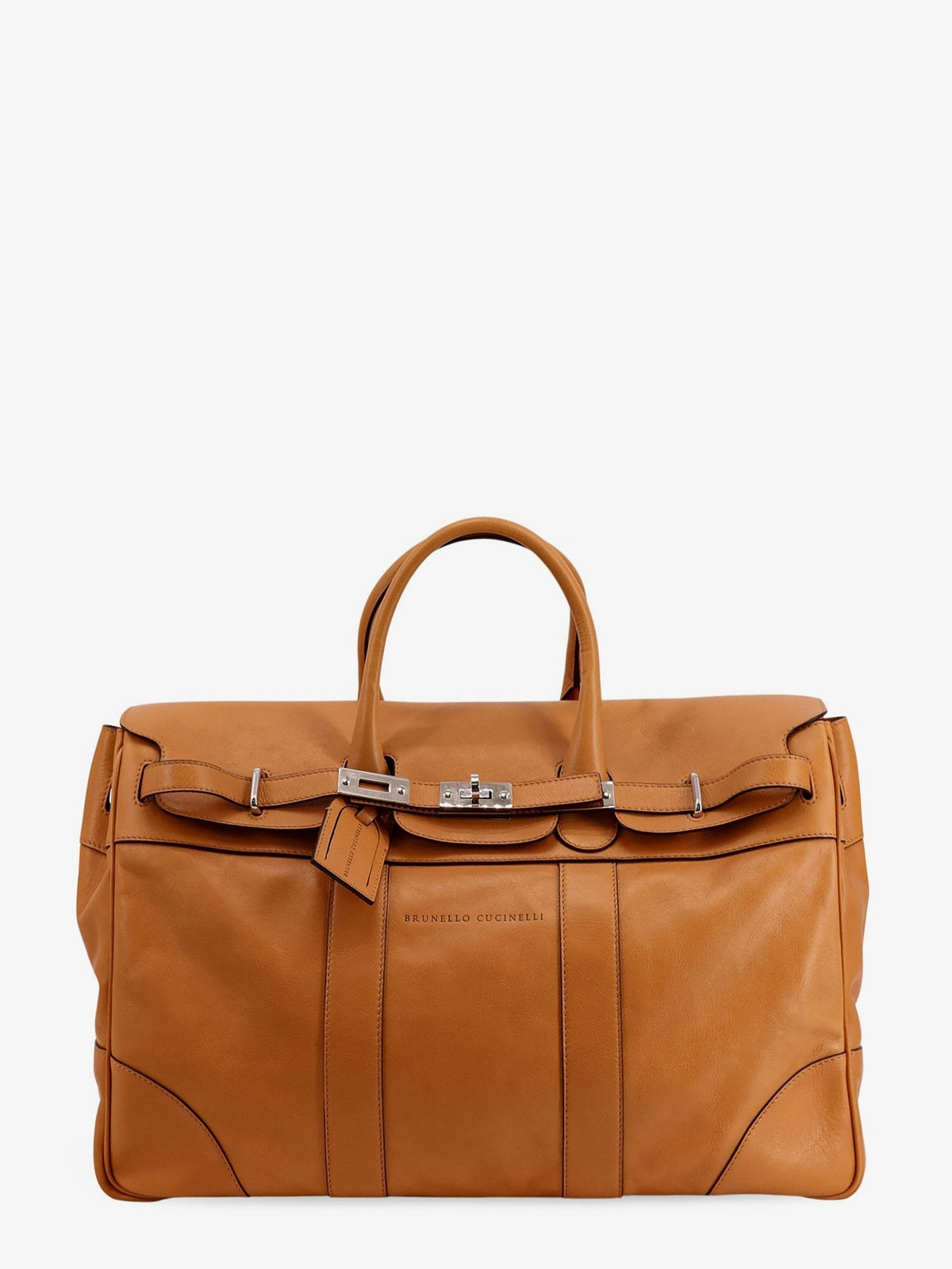 Brunello Cucinelli Men's Leather Travel Bag White
