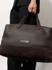 Tom Ford Men's Leather Travel Bag Brown