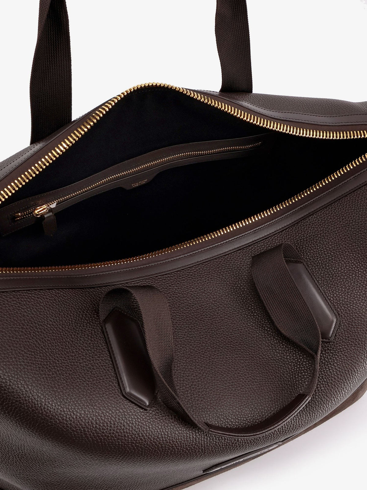 Tom Ford Men's Leather Travel Bag Brown, view 5