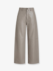 Alysi Women's Leather Trousers Grey
