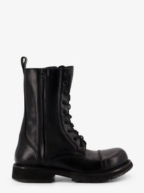 Balenciaga Women's Leather Truck Laceup Boot Black