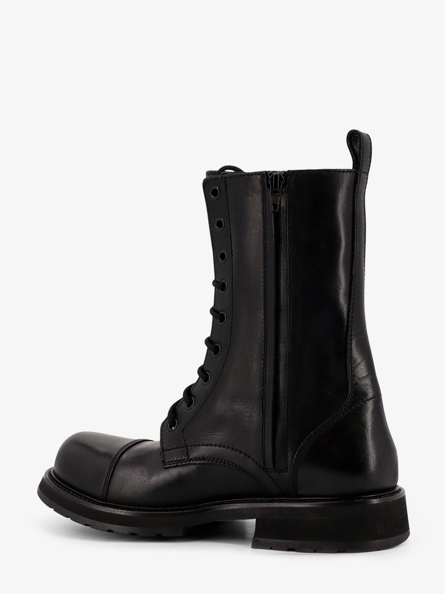 Balenciaga Women's Leather Truck Laceup Boot Black