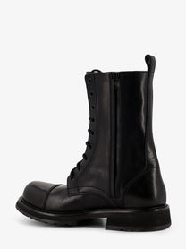 Balenciaga Women's Leather Truck Laceup Boot Black