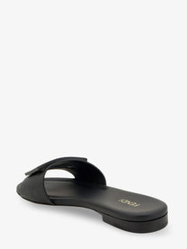 Fendi Women's Leather Tube Sandals Black