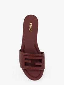Fendi Women's Leather Tube Sandals Red