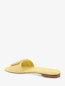 Fendi Women's Leather Tube Sandals Gold