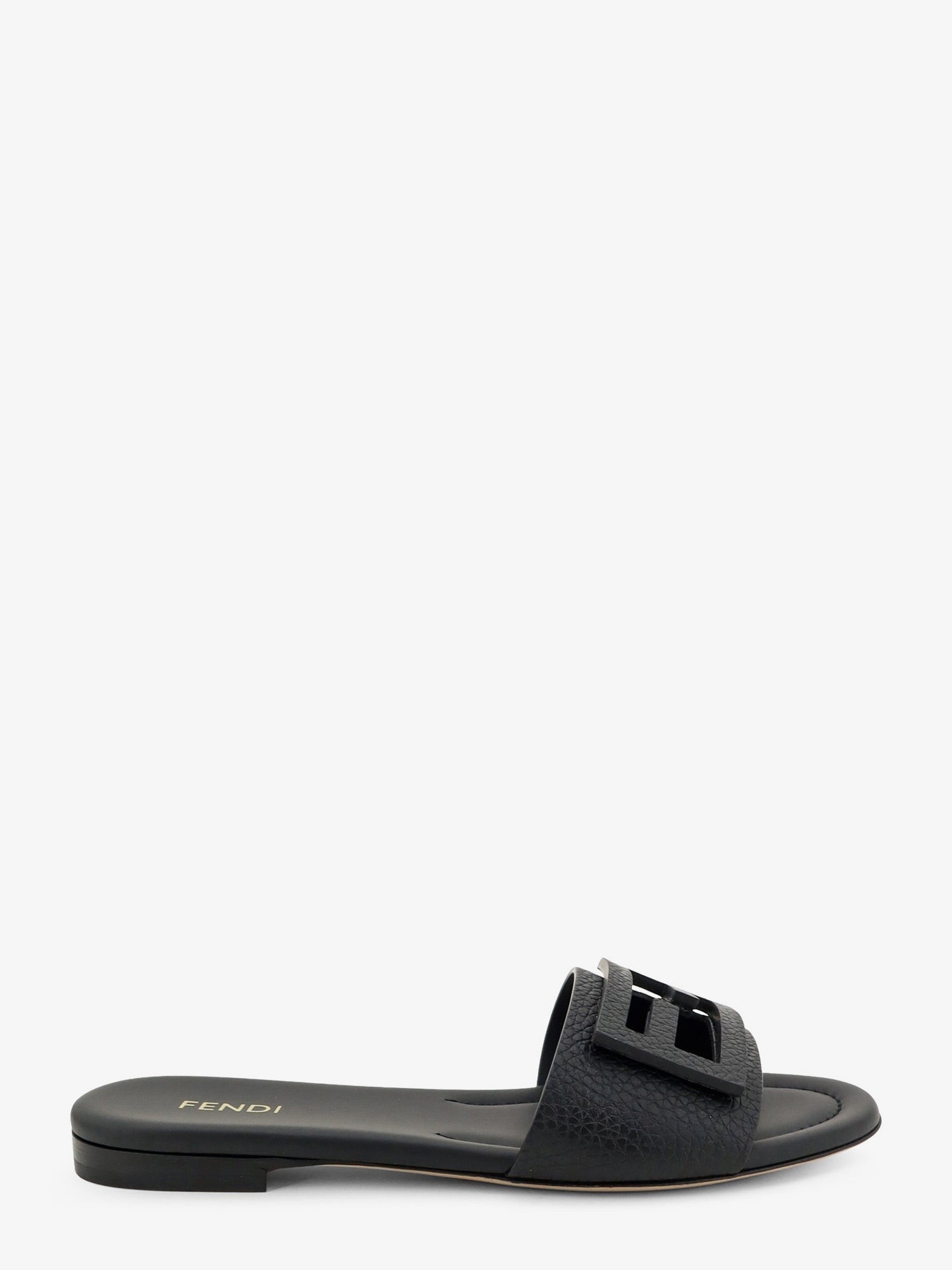 Fendi Women's Leather Tube Sandals Black
