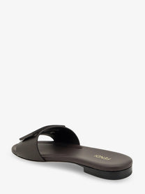 Fendi Women's Leather Tube Sandals Black
